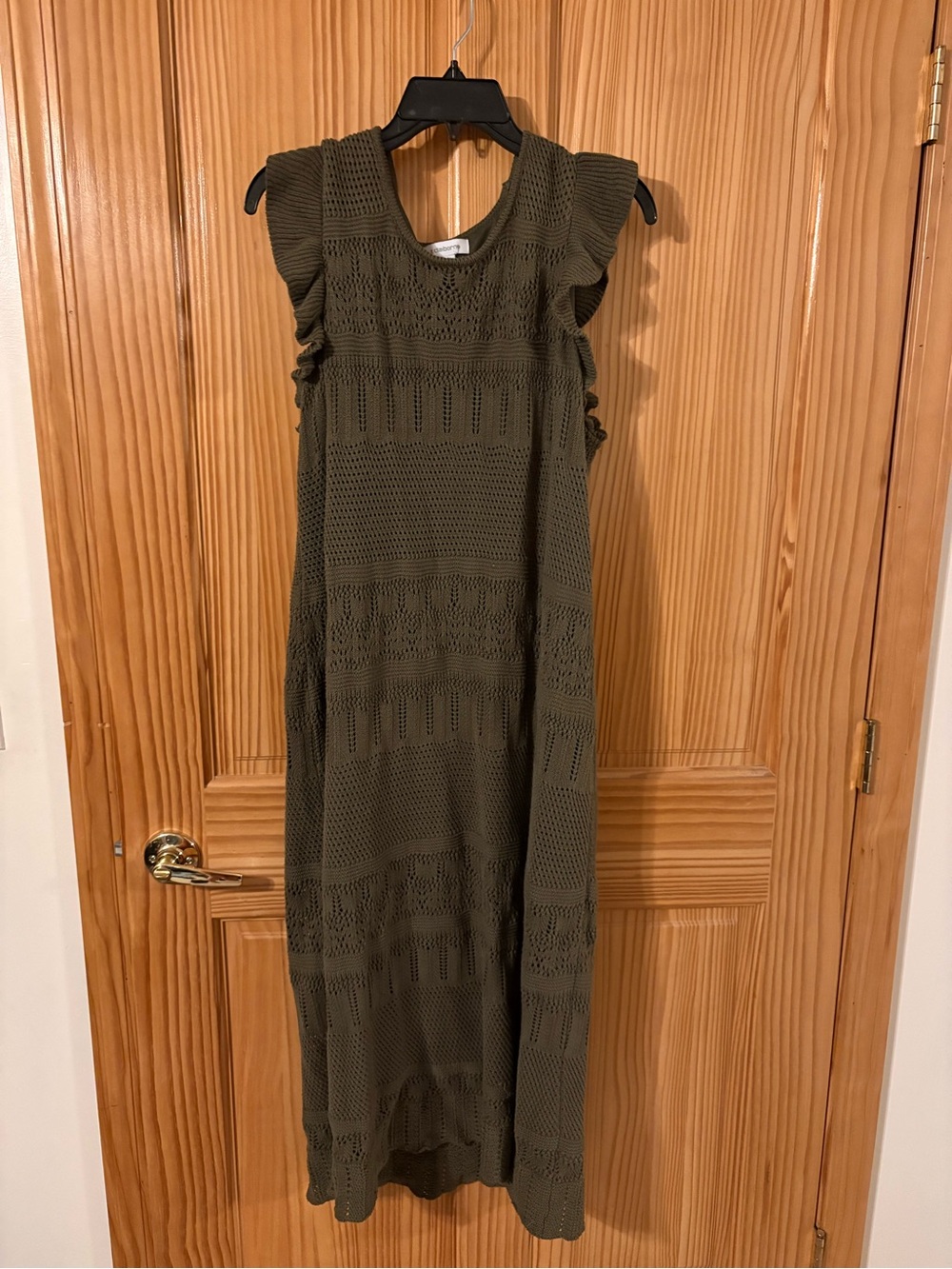 Liz Claiborne Olive Crochet Midi Dress